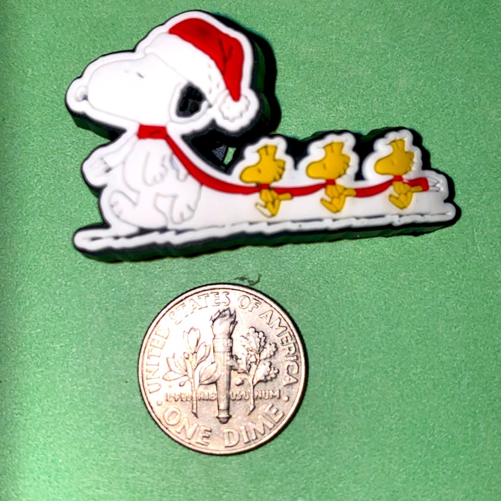 (10 for $15) Snoopy Peanuts leading 3 Woodstocks in the Snow Crocs Shoe Charms